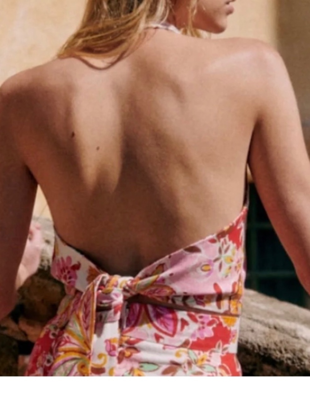 Floral Halter Neck Blouse in Pink and Red